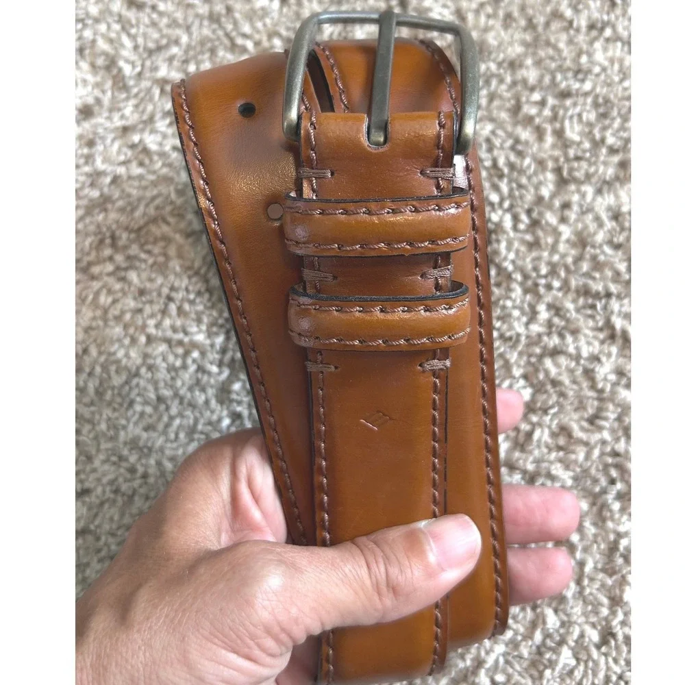 Joseph Abboud Mens Brown Leather Belt Made in Italy Size 32 13014-262